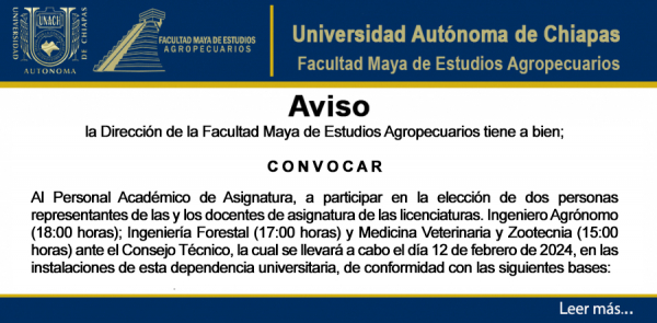 CONVOCATORIA ELECCIÓN DE REPRESENTANTES DE LAS Y LOS DOCENTES DE ASIGNATURA ANTE EL CONSEJO TÉCNICO