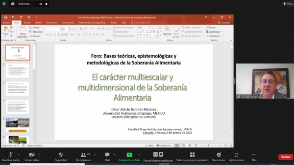 FORO &quot;BASES TEÓRICAS, EPISTEMOLÓGICAS Y METODOLÓGICAS DE LA SOBERANÍA ALIMENTARIA&quot;