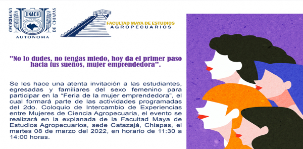 INVITACIÓN PARA PARTICIPAR EN LA “FERIA DE LA MUJER EMPRENDEDORA”