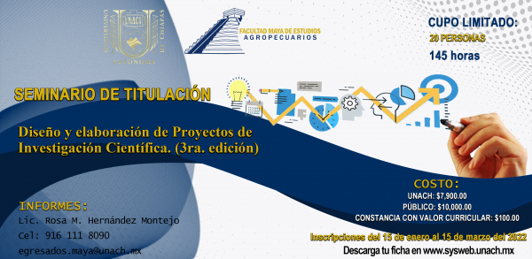 SEMINARIO DE TITULACION &quot;DISEÑO Y ELABORACION DE PROYECTOS DE INVESTIGACION CIENTIFICA&quot;